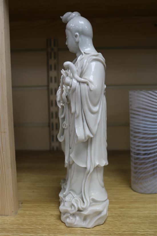 A blanc de chine 19th century model of Guanyin